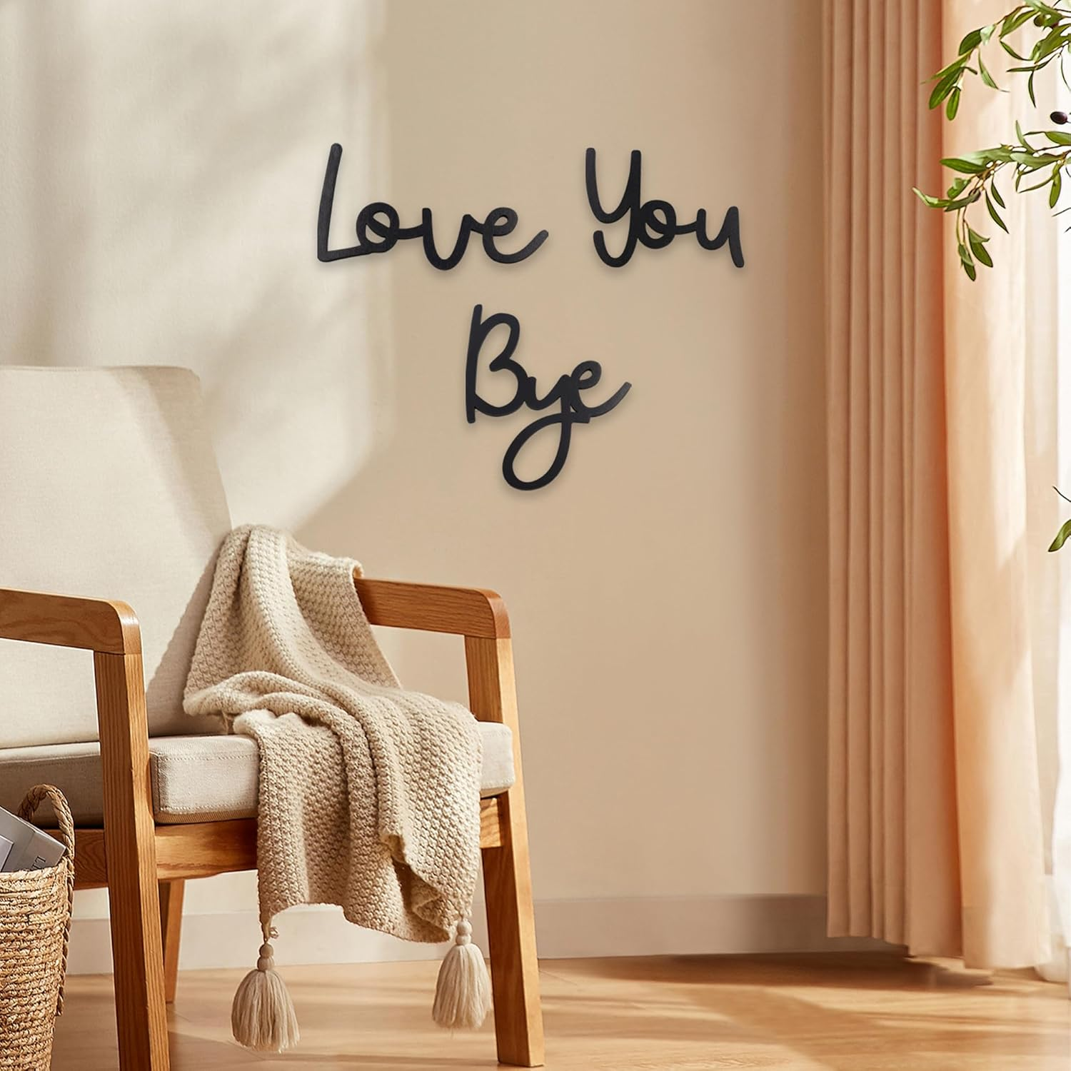 Love You Bye Black Wall Decor, Hanging Wood Home Wall Decor, Family Wall Decor with Letters, Entryway Wall Art, Farmhouse Gather Wall Decor for Hallway Living Room (Black) image number 4