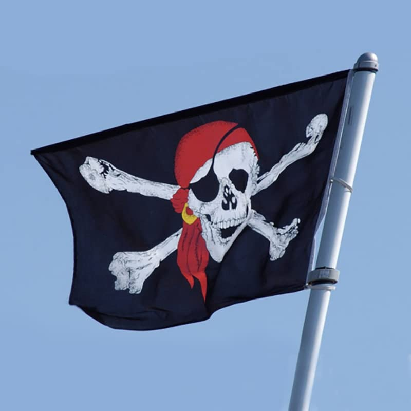 AIMALL 90X150Cm Large Pirate Flag Jolly Roger Skull & Crossbone Flags Party Accessory 3 X 5 Ft - for Themed Events, Costumes image number 4