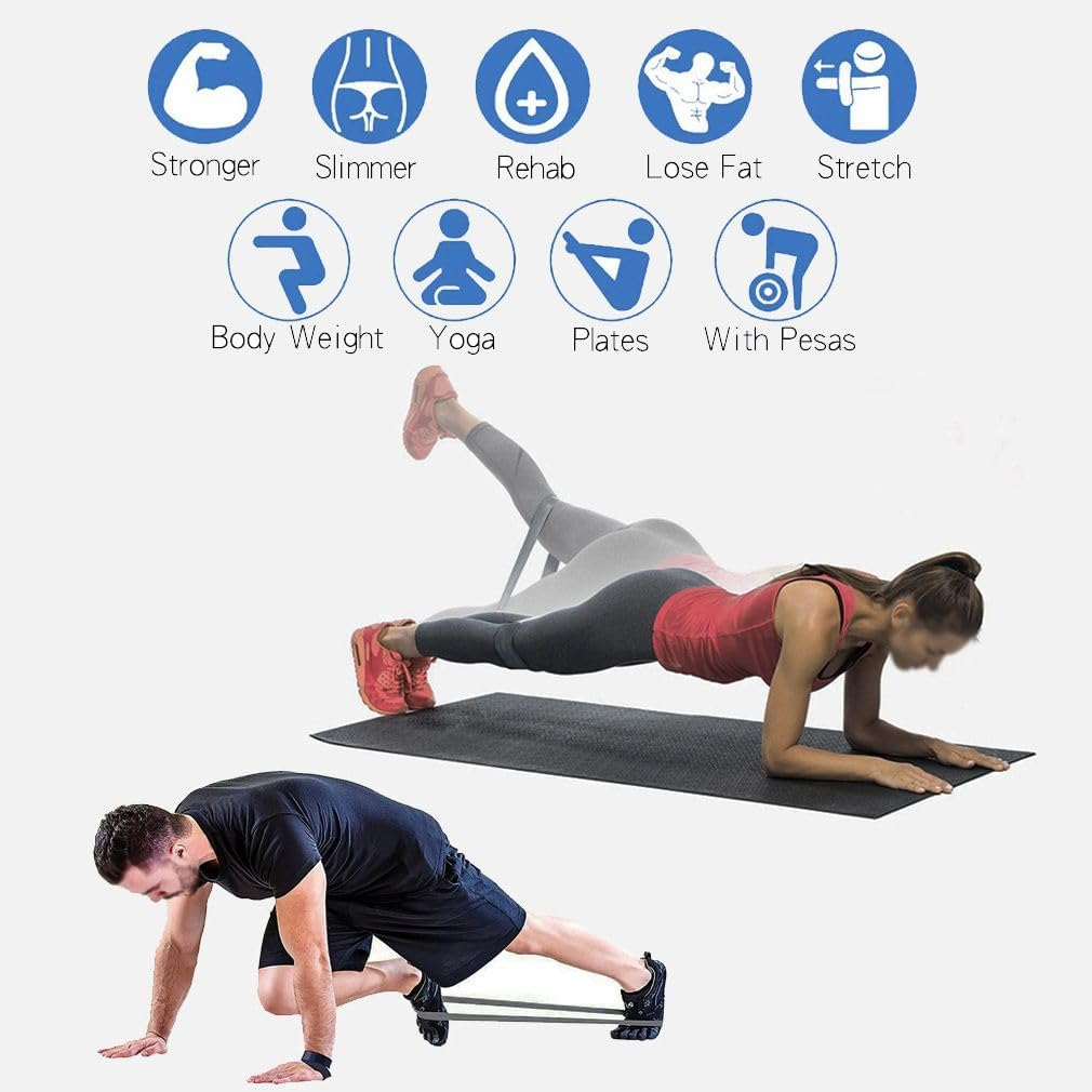 S Sportease Grey Booty Bands Set - 5 Piece Eco-Friendly Natural Latex Resistance Bands - Gym & Home Exercise, Pilates, Strength Training - Colour-Coded, Tear-Resistant Fitness Equipment image number 5