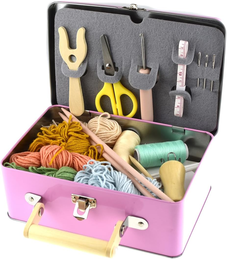 Kaper Kidz Calm & Breezy Knitting Kit in Tin Case Craft Kit for Kids image number 3