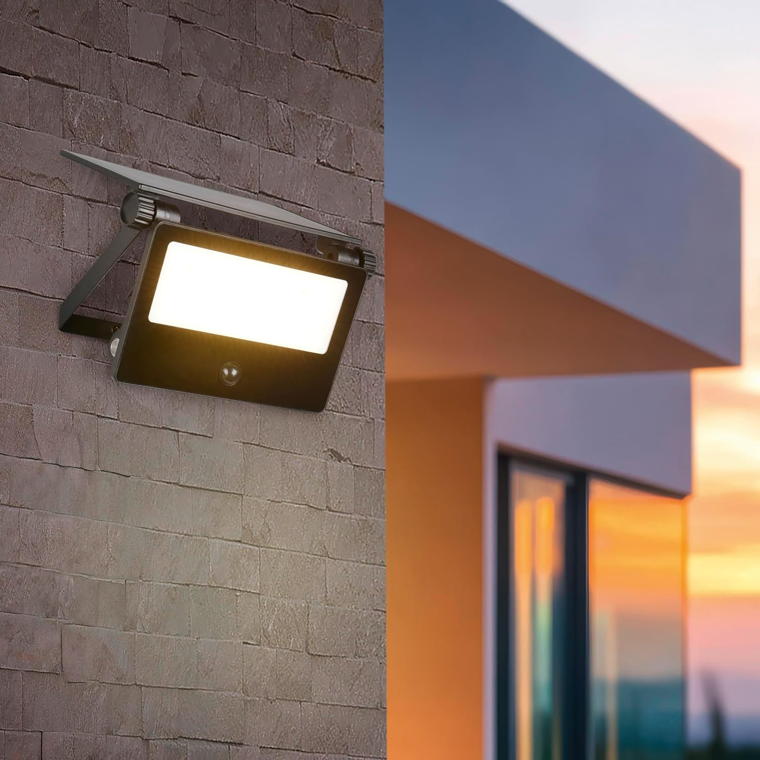 Reality Leuchten Moura R22109132 LED Outdoor Wall Light Aluminium Black Matt Plastic Glass Includes 10 Watt LED Motion Sensor Light Colour Adjustable image number 5