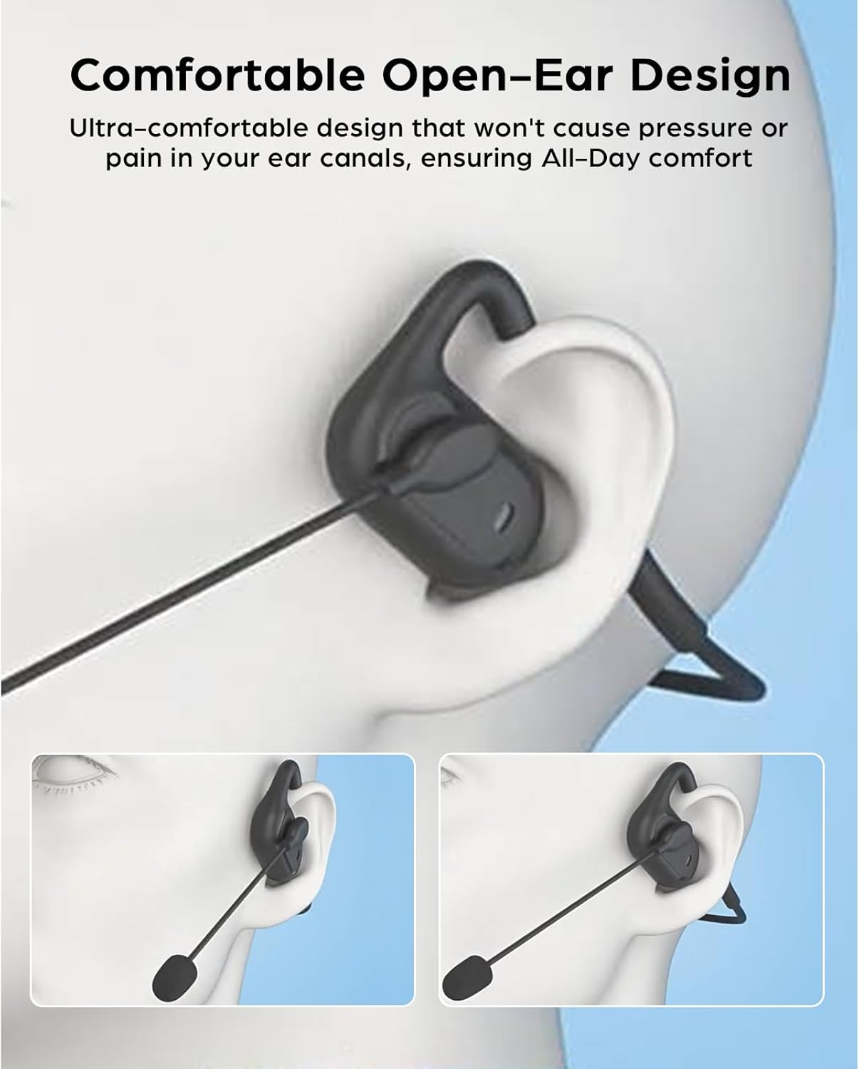 USB C Headphones with Microphone Neckband Monitoring Wired Stereo Gaming Headset 7.1 Surround Sound Noise Cancelling for Calls Work Sports Driving Cycling image number 5