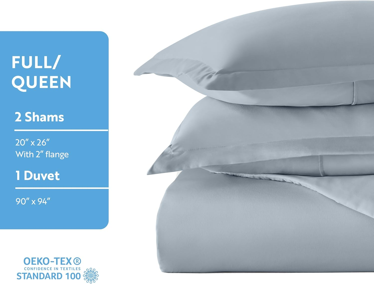 Linen Market Premium Ultra Soft 3 Piece Duvet Cover Set Full/Queen Light Blue image number 6