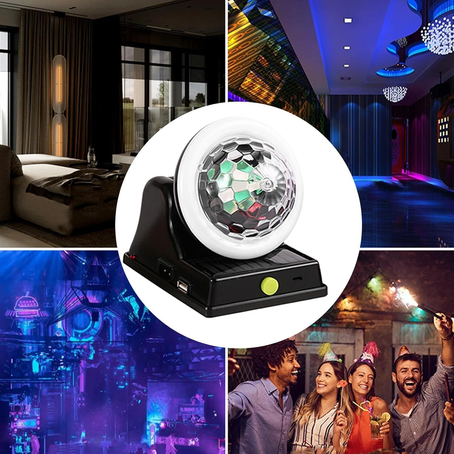 Solar Powered Disco Light &ndash; Creative Terrace Lamp, Outdoor Party Orb | Solar Charging RGB Globe, Colorful Ambient Lighting Unit, Decorative Sphere Fixture for Garden Wedding Lawn Decor Area image number 6