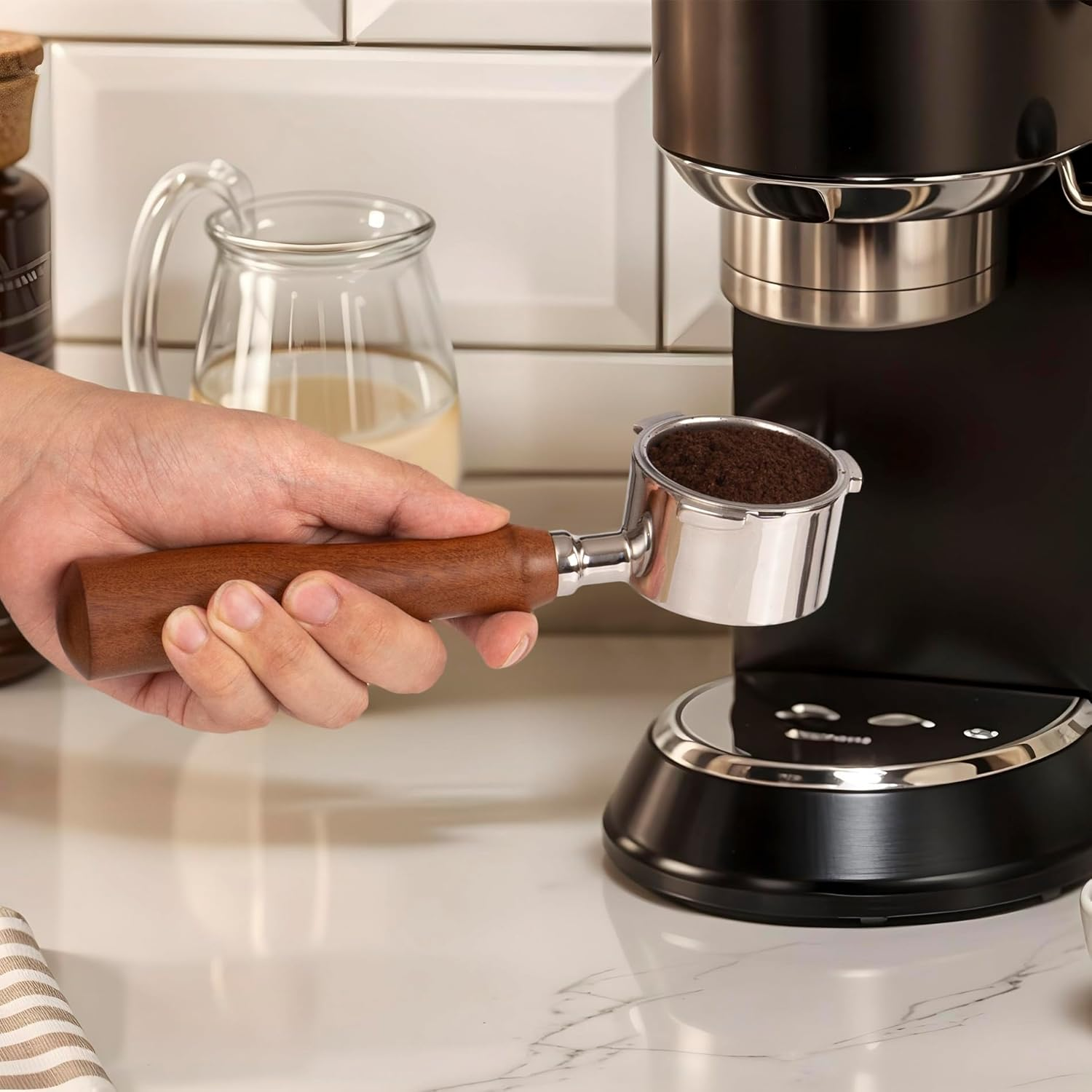 RECAPS 51Mm Bottomless Portafilter Coffee Filter Basket Included Compatible with Delonghi Dedica EC680/EC685/EC785/EC820/EC850/EC860 Smeg Coffee Maker Machines Accessories image number 2