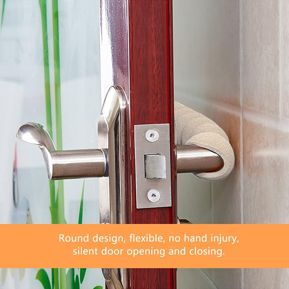 Door Handle Cover Foam, Foam Door Handle Bumper, 8-Piece Door Handle Protector, Door or Window Handle Protector, Childrens Home Protection, Anti-Static, Safe (White)