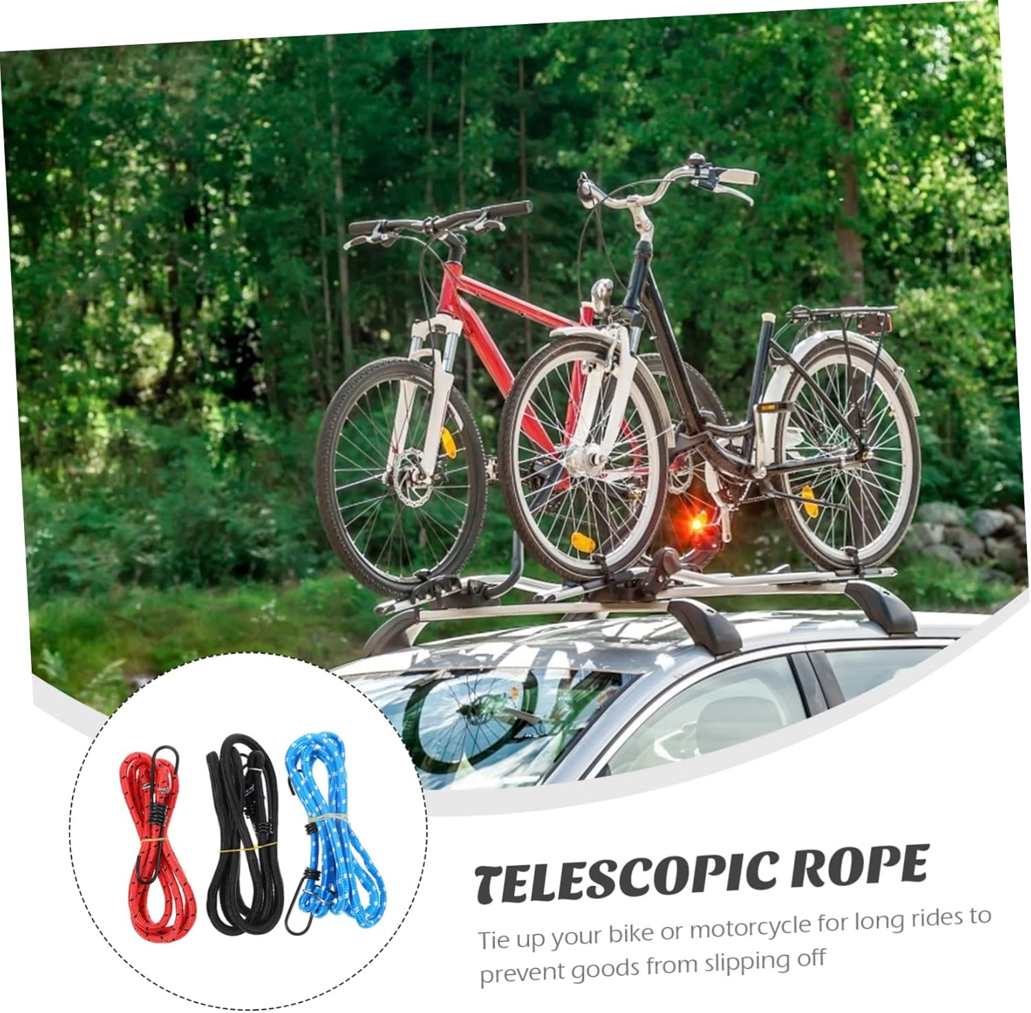 OSALADI 3Pcs Luggage Rack Telescopic Rope Elastic Straps for Cargo Tie-Down Strap Rubber Band Lashing for Luggage Binding for Outdoor Camping and Travel image number 2