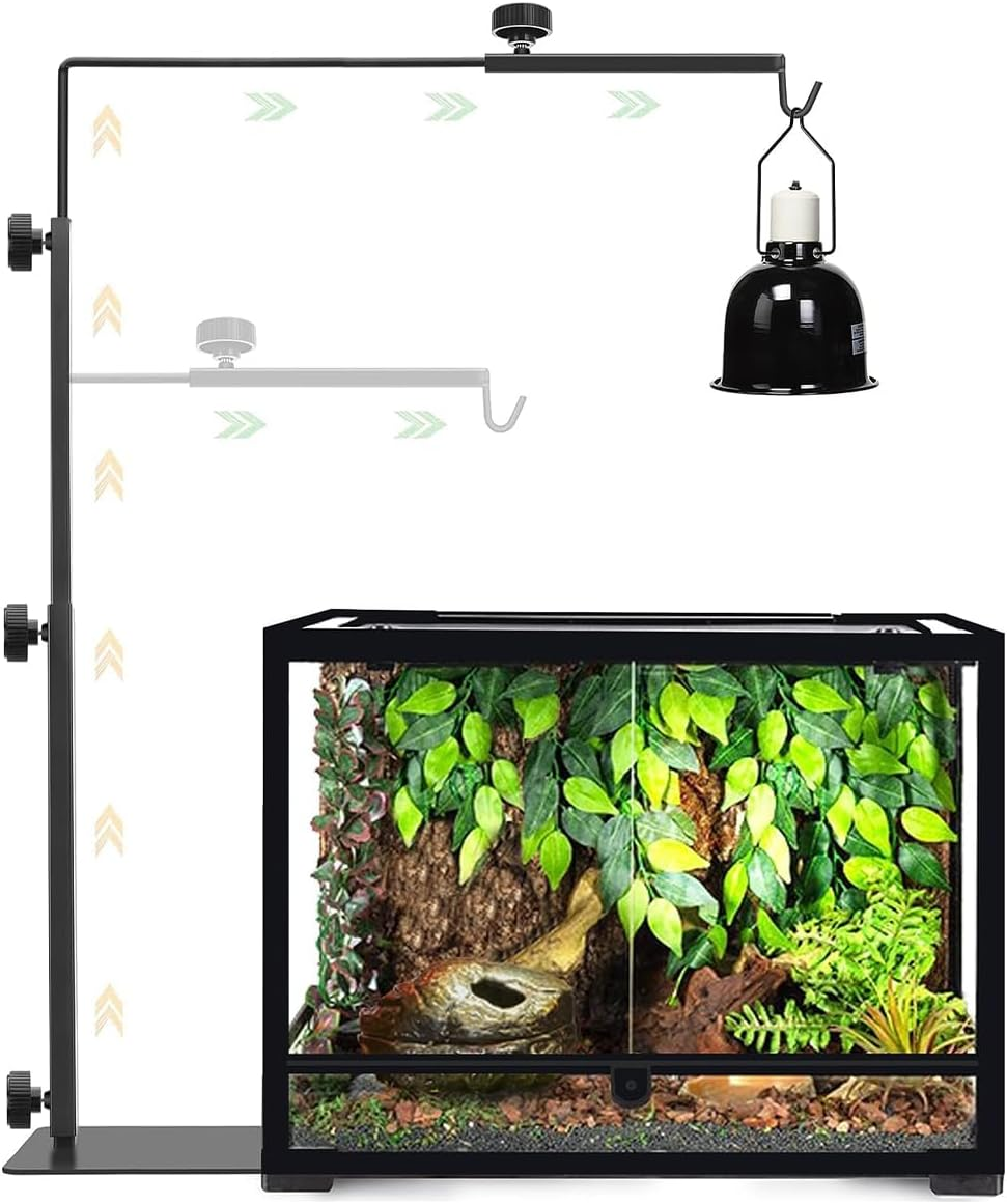 AIMALL Adjustable Reptile Light Stand, Heat Lamp Bracket for Tortoises and Centipedes, Secure and Versatile Fit, up to 35 Inches image number 2