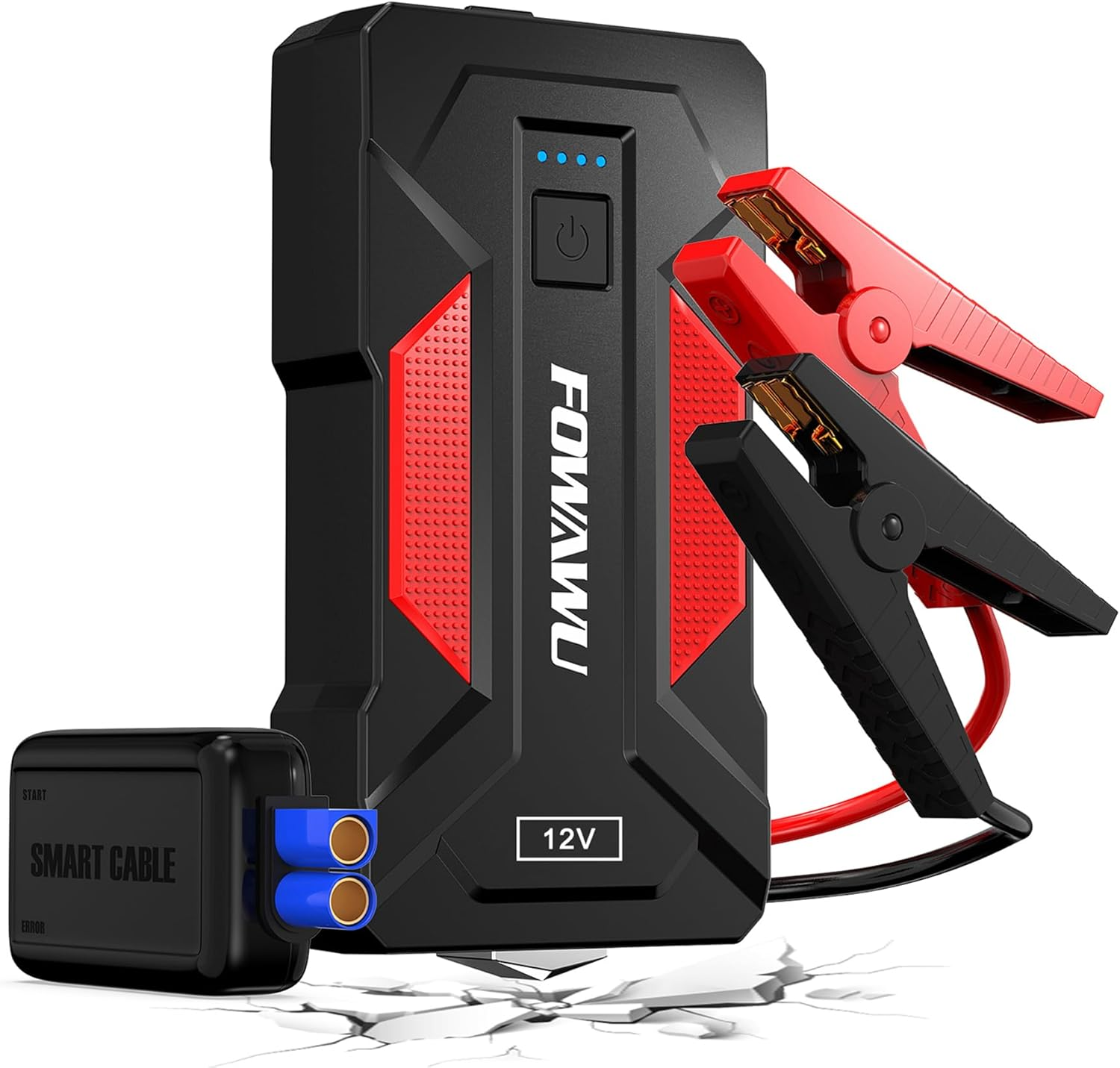 FOWAWU 6000A 22800Mah Car Jump Starter (9.5 L Gas,7.5 L Diesel), 12 V Car Battery Jump Starter, Battery Jumper Starter Portable with USB/LED Light image number 2