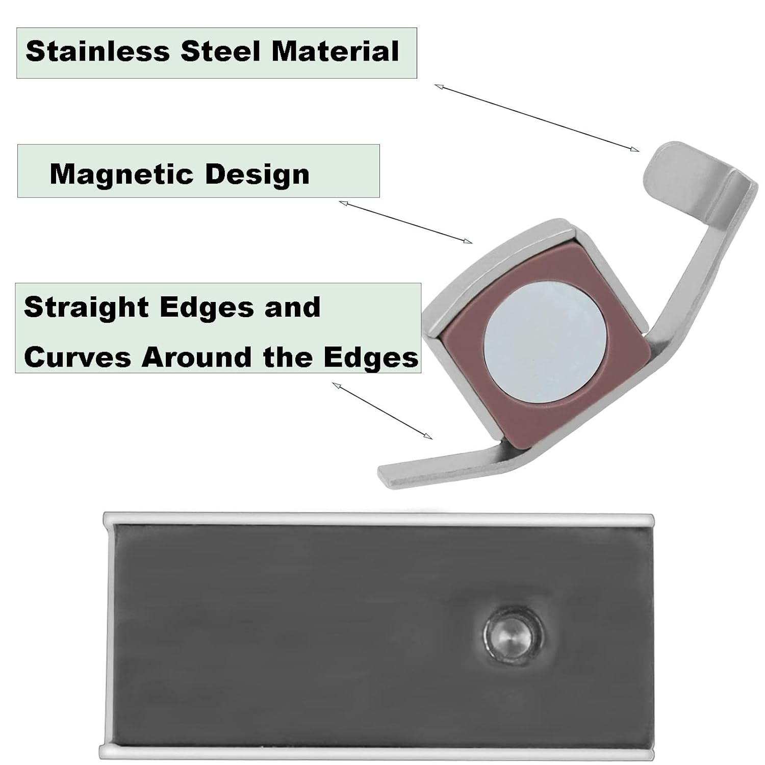 Sew Seam Allowance Ruler,Perforated Seam Gauge for Perfect 1/8&rdquo;To 2&rdquo; Straight Line Hems Includes 1/4&rdquo; Pivot Point and 45 Degree Trim Line,Includes Magnetic Seam Guide and MG1 Magnetic Seam Guide image number 2