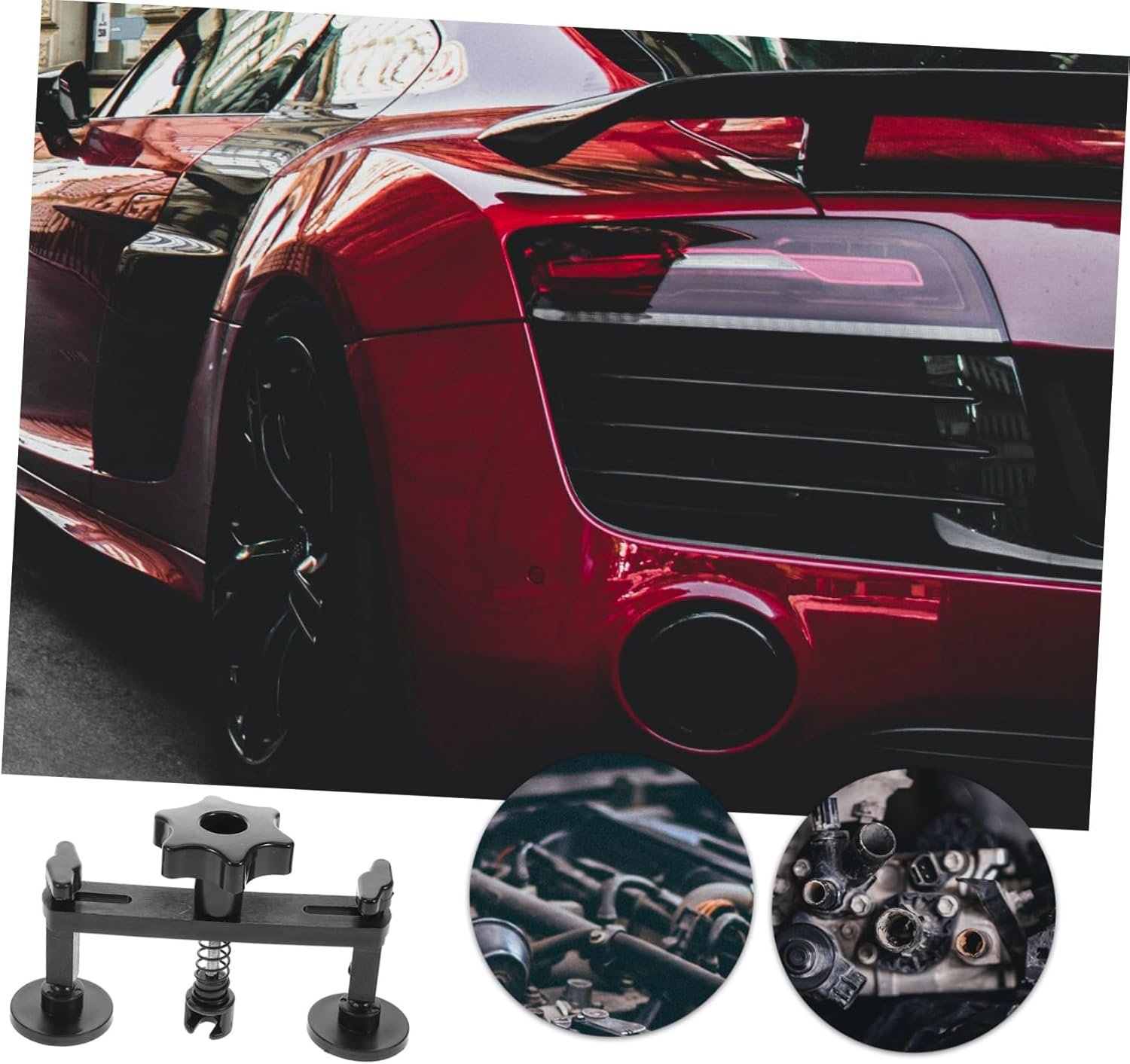 DINHEAROM Dent Tool Kit Suction Cup and 18 Black Glue Tabs for Small and Large Automotive Dents, Hail Damage Repair Set Suitable for Car Bodywork Maintenance image number 4