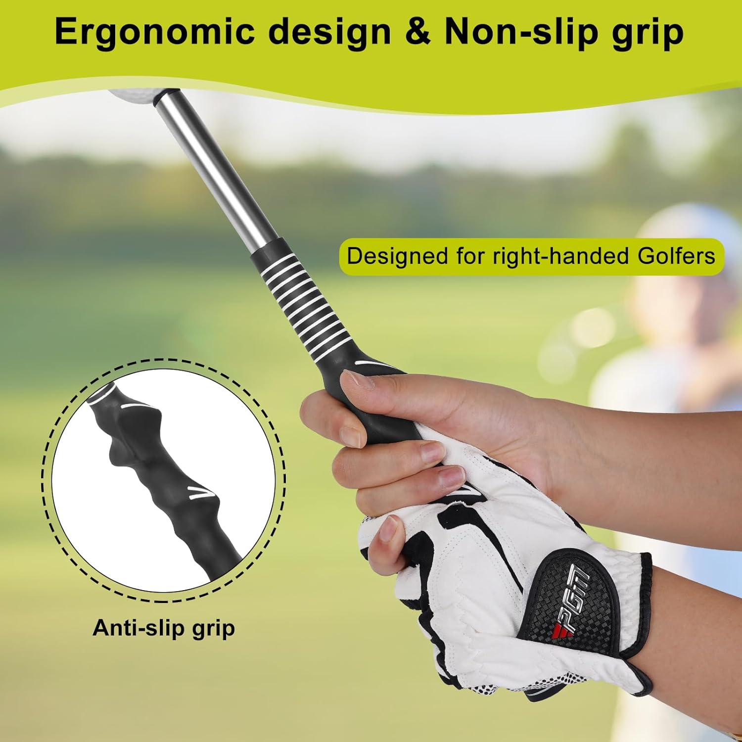 Retractable Golf Swing Aid for Golf Speed Training, Rhythm Click Golf Swing Trainer for Indoor Golf Practice & Outdoor Warm Up, Right-Handed Golf Grip Trainer for Improving Hitting Strength & Tempo image number 4