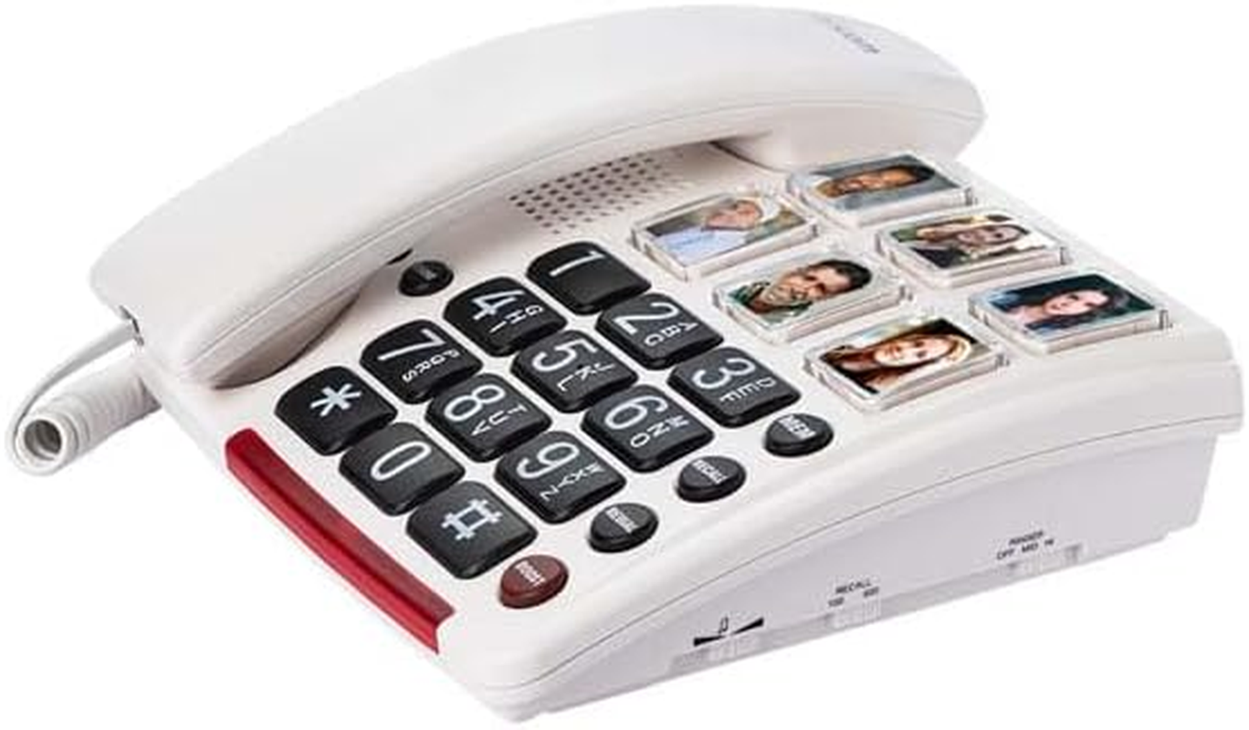 Oricom CARE80 Amplified Phone with Picture Dialling - Corded Phone One-Touch Picture Memory Buttons, Memory Loss, Phone Elderly Visual Hearing Impaired, Hearing Aid and T-Coil Compatible image number 6