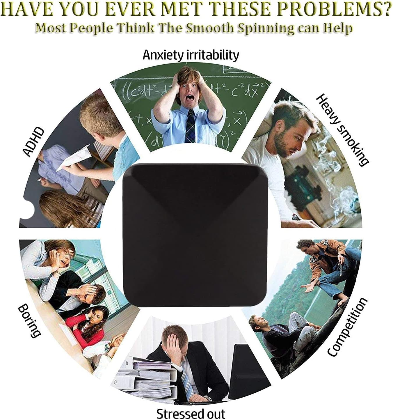 Life Game Kinetic Desk Flip Spinning Toy, Metal Fingertip, Decompression Pocket Kinetic Energy, Office Stress Relief Rotary Toys (Black) - Gold image number 5