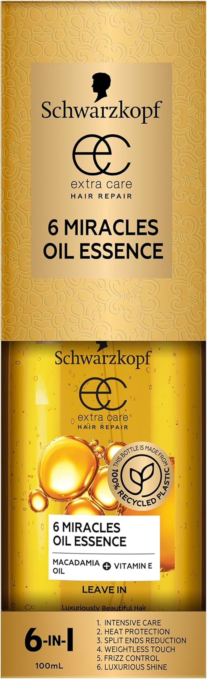 Schwarzkopf Extra Care 6 Miracles Oil Essence, Hair Oil, Deep Care & Repair, 100Ml image number 2