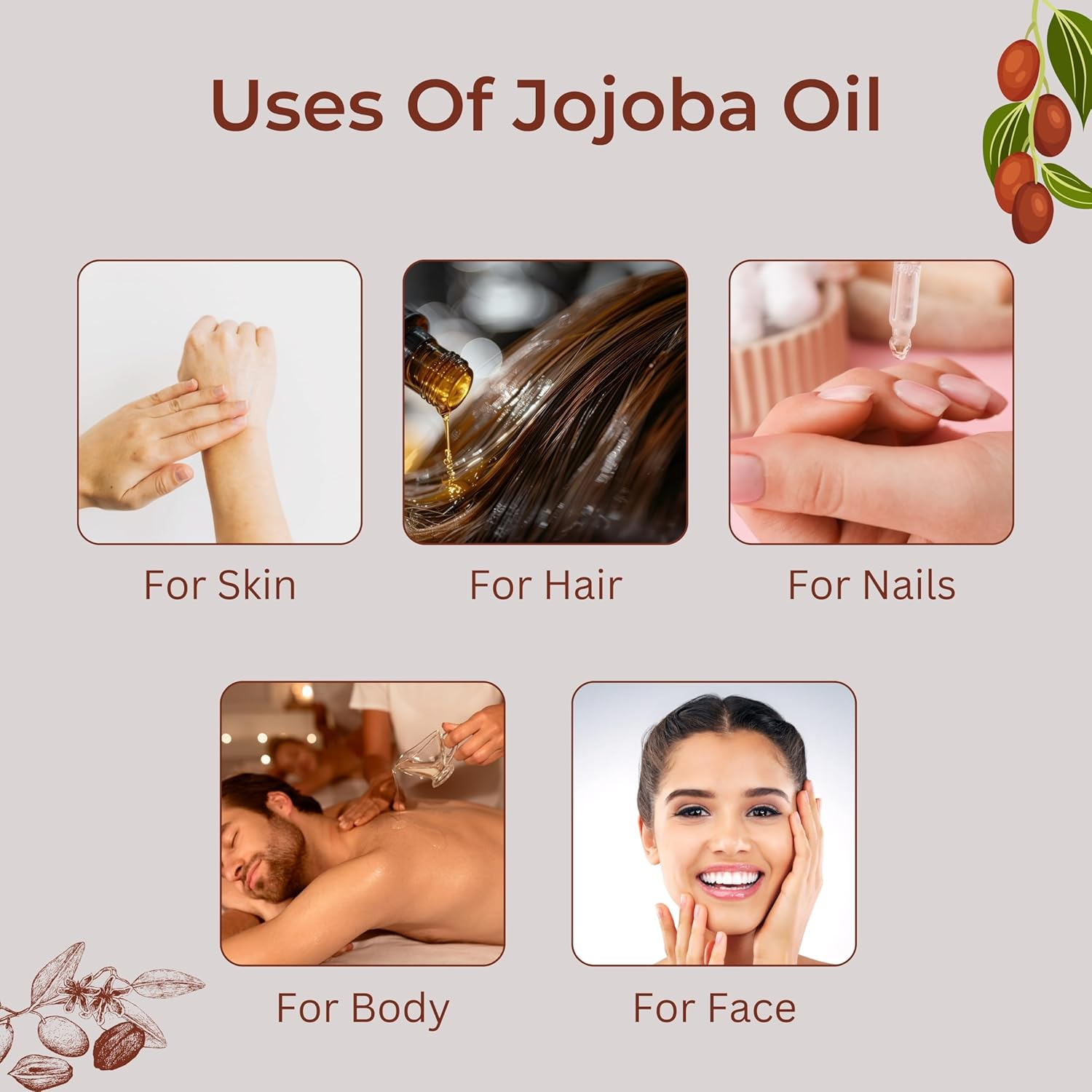 Troful Organic Jojoba Oil - Cold-Pressed 100 ML &ndash; Certified Organic, 100% Pure and Natural - Premium Grade Carrier Oil for Skin, Face, Hair, Nails, and Massage