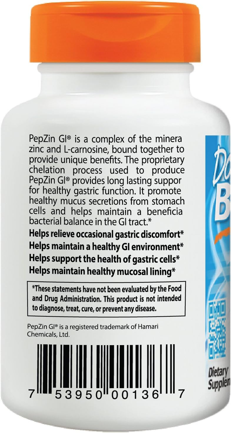 Doctor'S Best Zinc Carnosine Complex with Pepzin Gi Veggie Caps, 120 Count image number 4