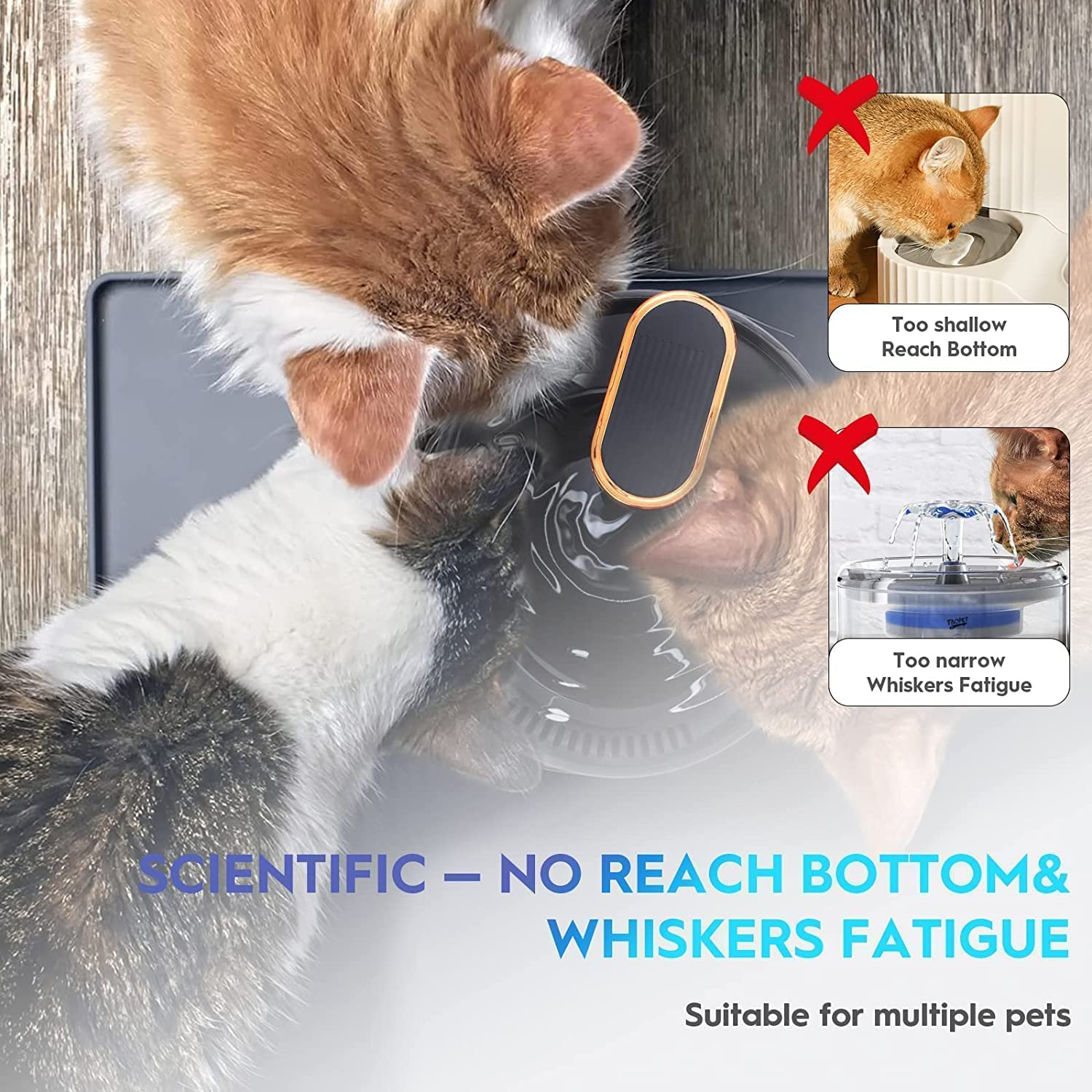 3L Cat Water Fountain,Pet Fountain Water Fountain for Dogs Inside, Cat Fountain with LED Light,Filters Included,For Multi Pet Households image number 5