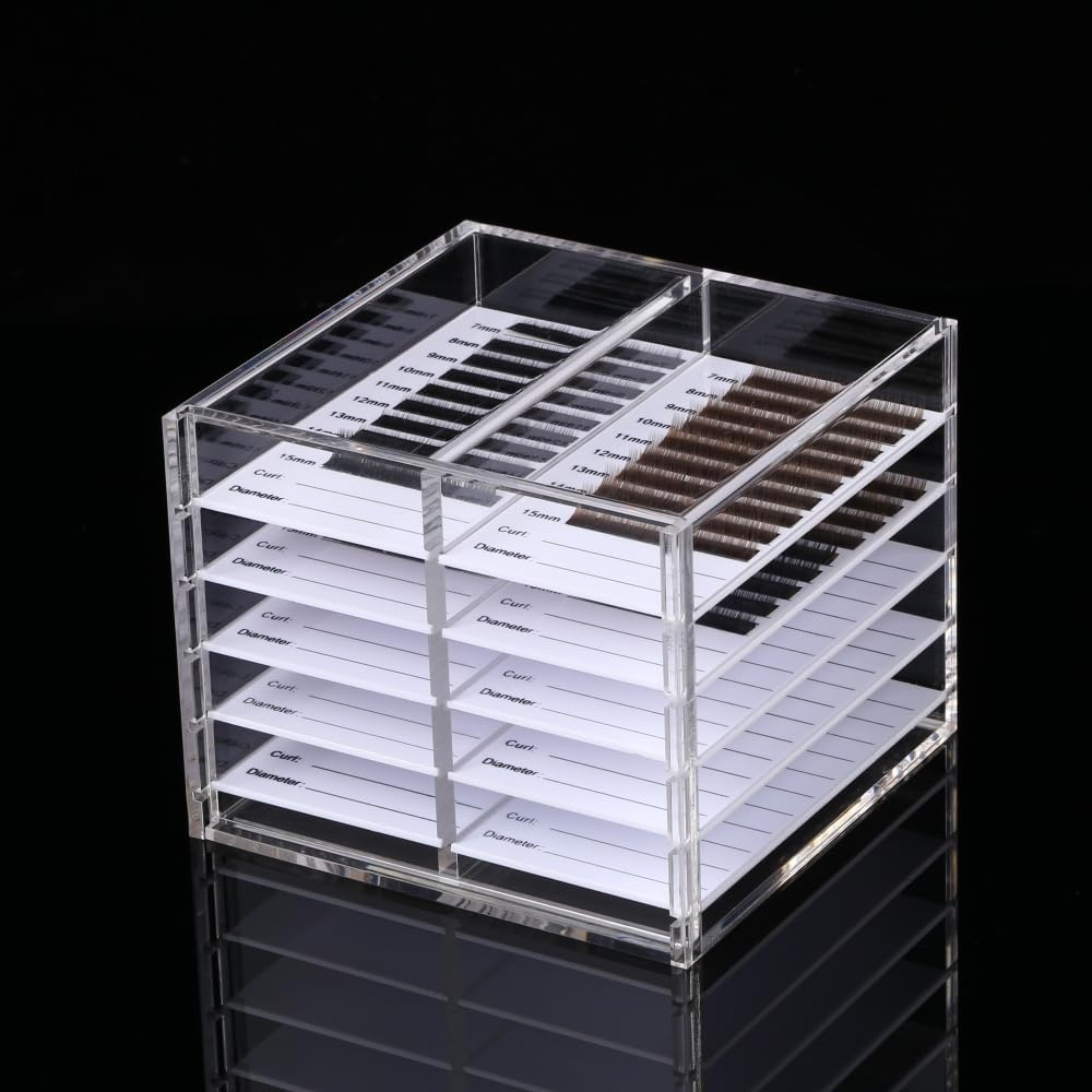 10 Layers Acrylic Nail Storage Organizer, Cosmetic Makeup Container Box, Clear Case Cabinet Display Used for Nail Storage and Nail Salons (10 Layers Type B)