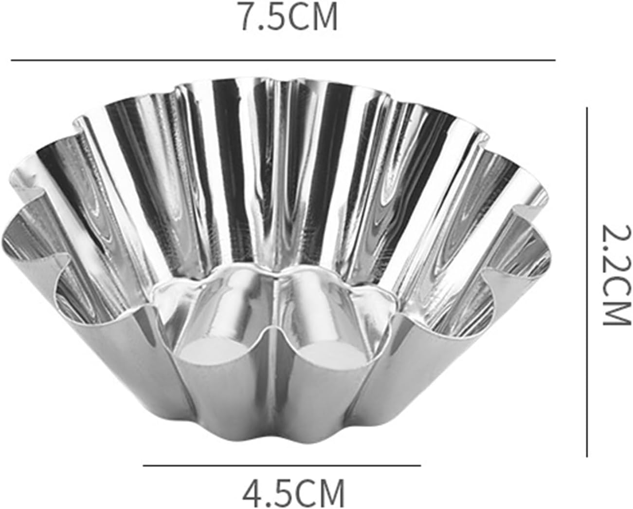 Lyfengdeam 12 Pcs Egg Tart - Aluminum Lined Mould Tin Baking Tool Cupcake Cake Cookie Molds Baking Cups Stainless Steel Tart Pans Mini Tart Mold Aluminum Molds for Baking Cookie (Bigger) image number 4