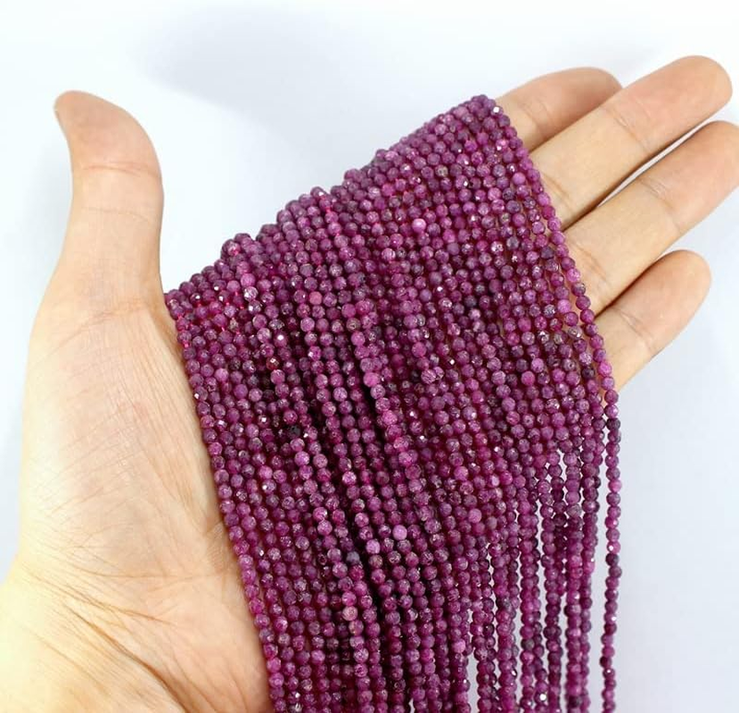 Natural Faceted Small Seed round Gemstone Beads for Jewelry Making DIY Waist Bracelets Necklace Anklet image number 2