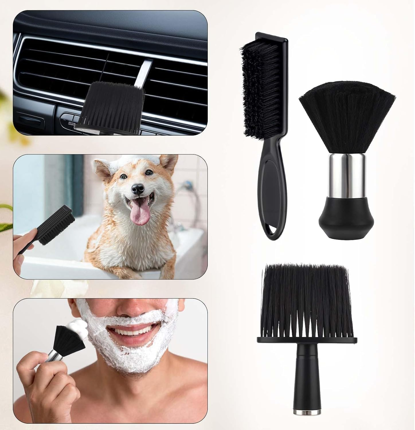 Hair Clipper Cleaning Brush Soft Neck Duster Brush,3Pcs Hair Cutting Brush Soft Barber Trimmer Clipper Cleaner Hairbrush,Hair Clipper Cleaning Brush Soft Neck Duster Brush Hair Cleaning Dusting Brush image number 6