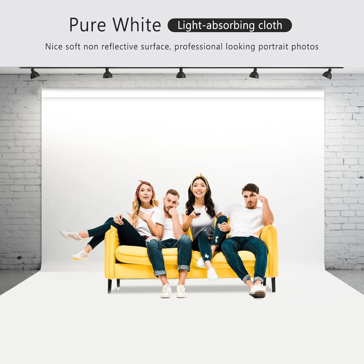 MSKIRA White Backgrounds for Photography 3X3.6M/10X12Ft Screen Backdrop Background Photo Backdrop for Meeting Youtube Video Streaming Gaming image number 4