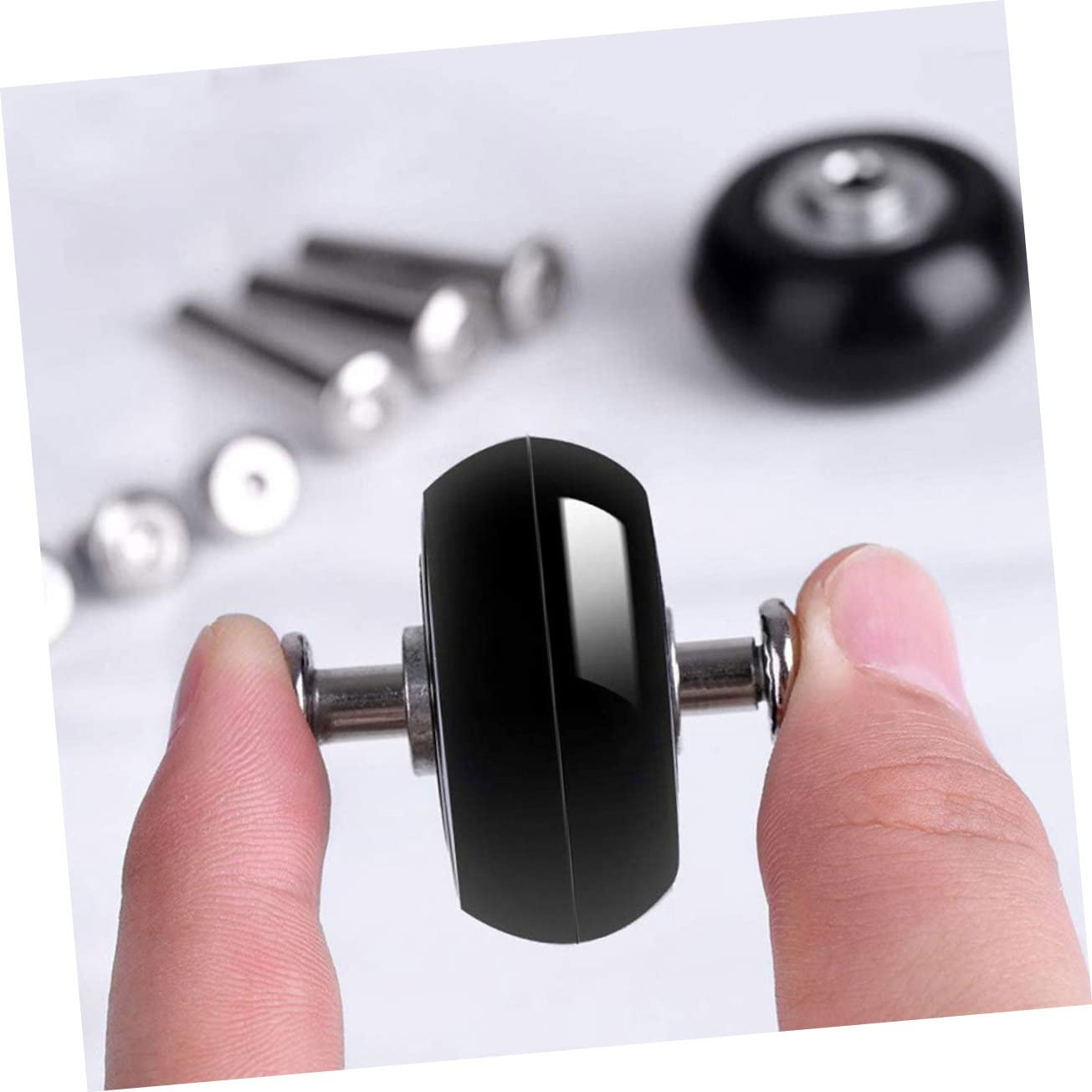 COLLBATH 41X18Mm Luggage Repair Wheels with Axle Wrench, Universal Wear-Resistant Rubber Suitcase Replacement Wheels for Travel Suitcases, image number 4