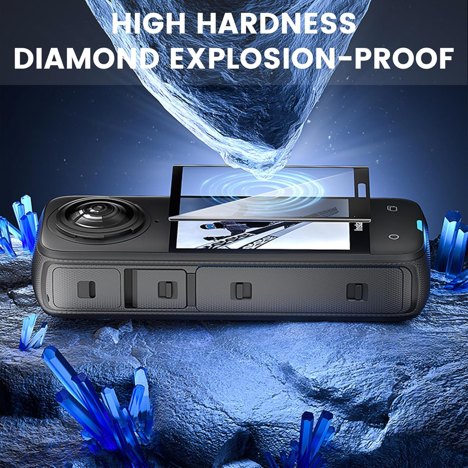 VJUYSW 2 Pack Insta 36O X4 Screen Protector Tempered Insta36O X4 Screen Protector Camera Accessories Anti-Scratch Anti-Fingerprint Bubble Free image number 1