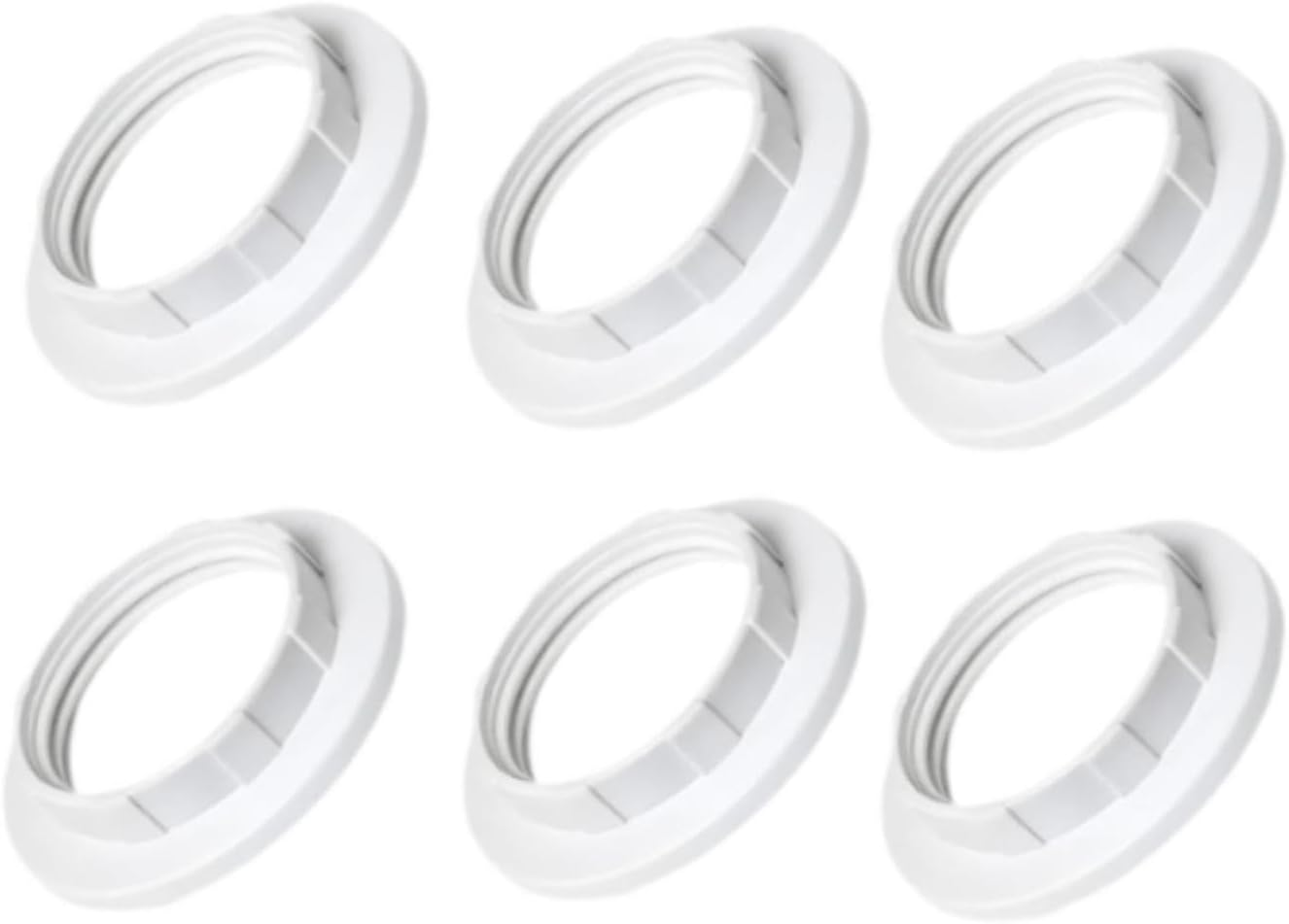 Shengquanhao 6 Pieces E26 E27 Lamp Base Shade Rings Lampshade Rings Thread Reducer Accessories Retaining for Pendant Lights, White PP - White Pp image number 1
