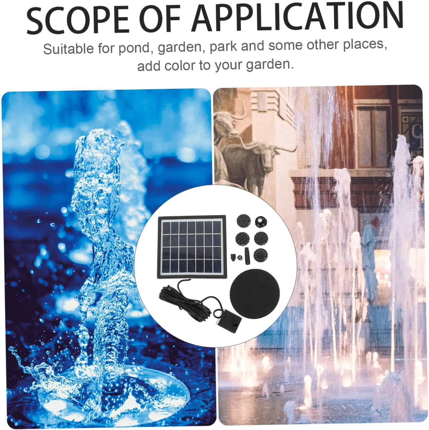 Homoyoyo Solar Powered Garden Fountain Pump Small Solar Water Pump for Outdoor Decoration Plastic and Stainless Steel Automatic Operation without Battery Electricity for Rockery and Pool image number 5