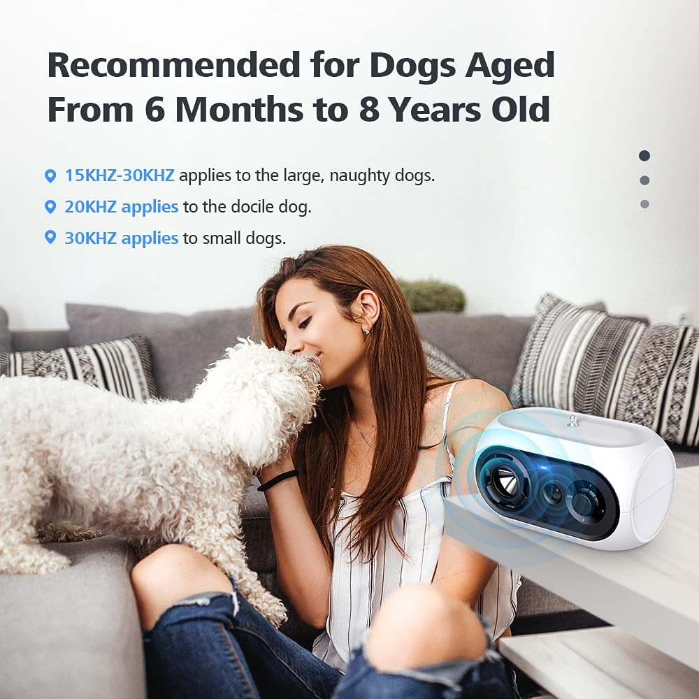 Anti Barking Device, Automatic Ultrasonic Antibarking for Dogs, Rechargeable Stop Dog Bark Device with 3 Adjustable Modes, Bark Stopper for Indoor Outdoor Use Small Medium Large Dogs