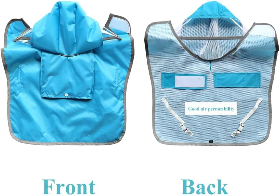 Olsdeeool Adjustable Waterproof Dog Raincoat with Reflective Strip, Lightweight Hooded Pet Rain Jacket with Portable Storage Pocket and Leash Hole (Blue,S) image number 1