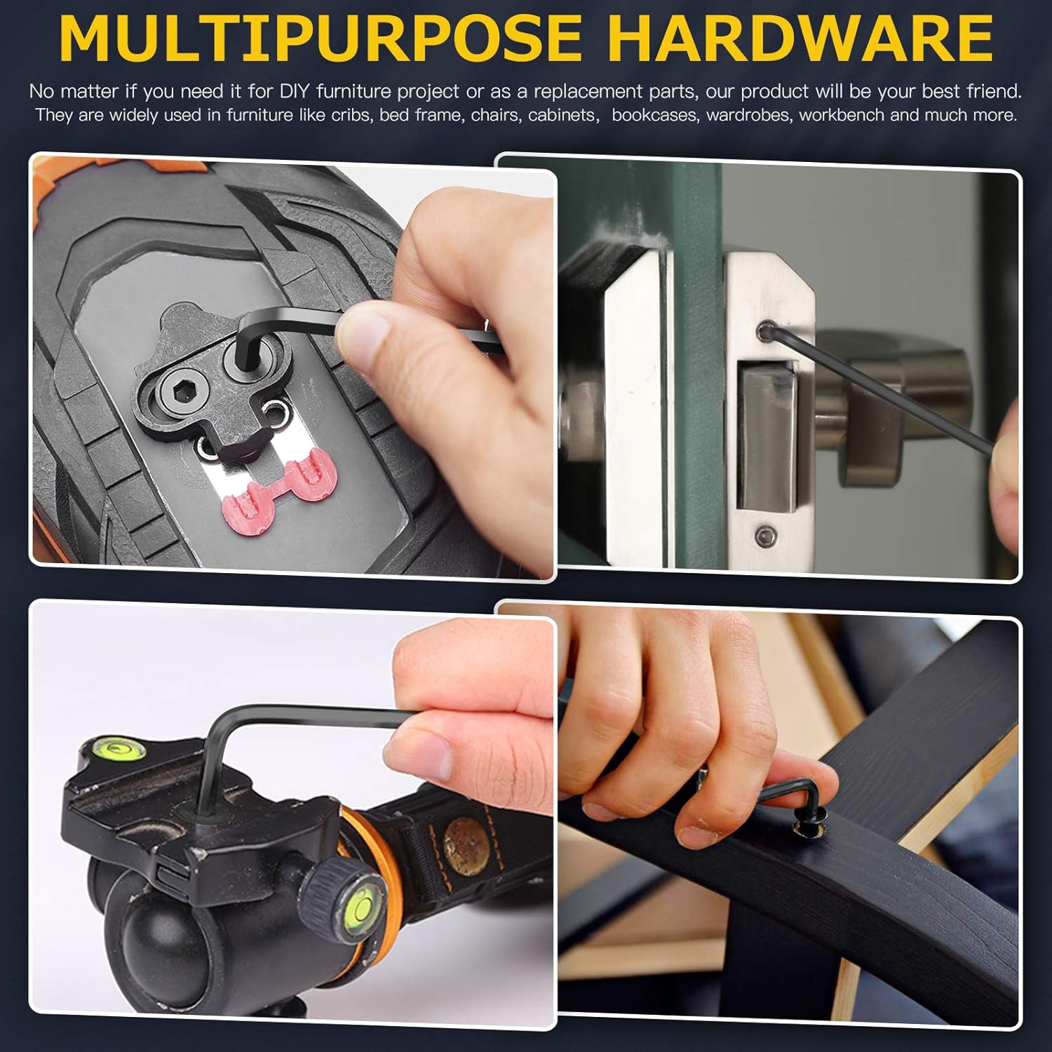 Mardatt 12Set M6X50Mm Black Hex Socket Cap Bolts, Barrel Nuts & Hex Key for Furniture Assembly & DIY Projects image number 5