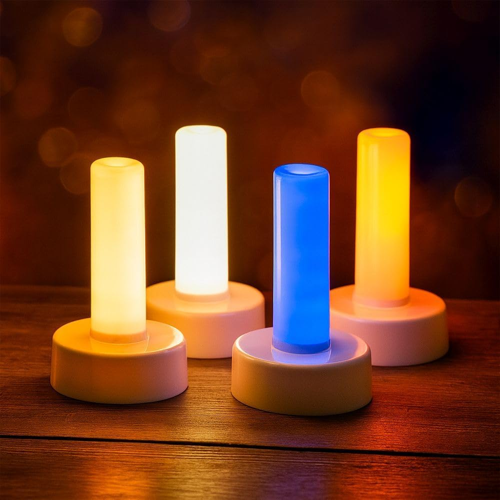 Ideen Mit Herz | LED Column | Mood Light | LED Light for Lantern | 13 Cm High | Battery Powered | with Timer (Warm White) - Colour-Changing image number 2