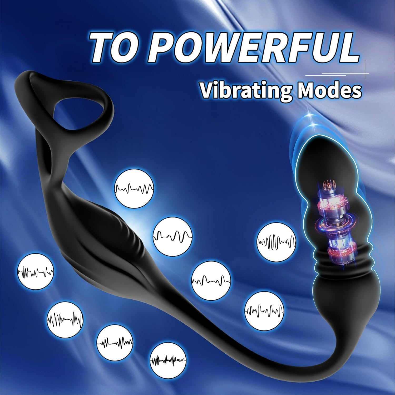 Thrusting Anal Vibrator Prostate Massager, Vibrating Cock Ring, Remote Control Anal Butt Plug, 9 Vibration Modes, Anal Bead，Male Vibrators for Men Adult Toys, Sex Toys for Men and Couple Pleasure image number 5
