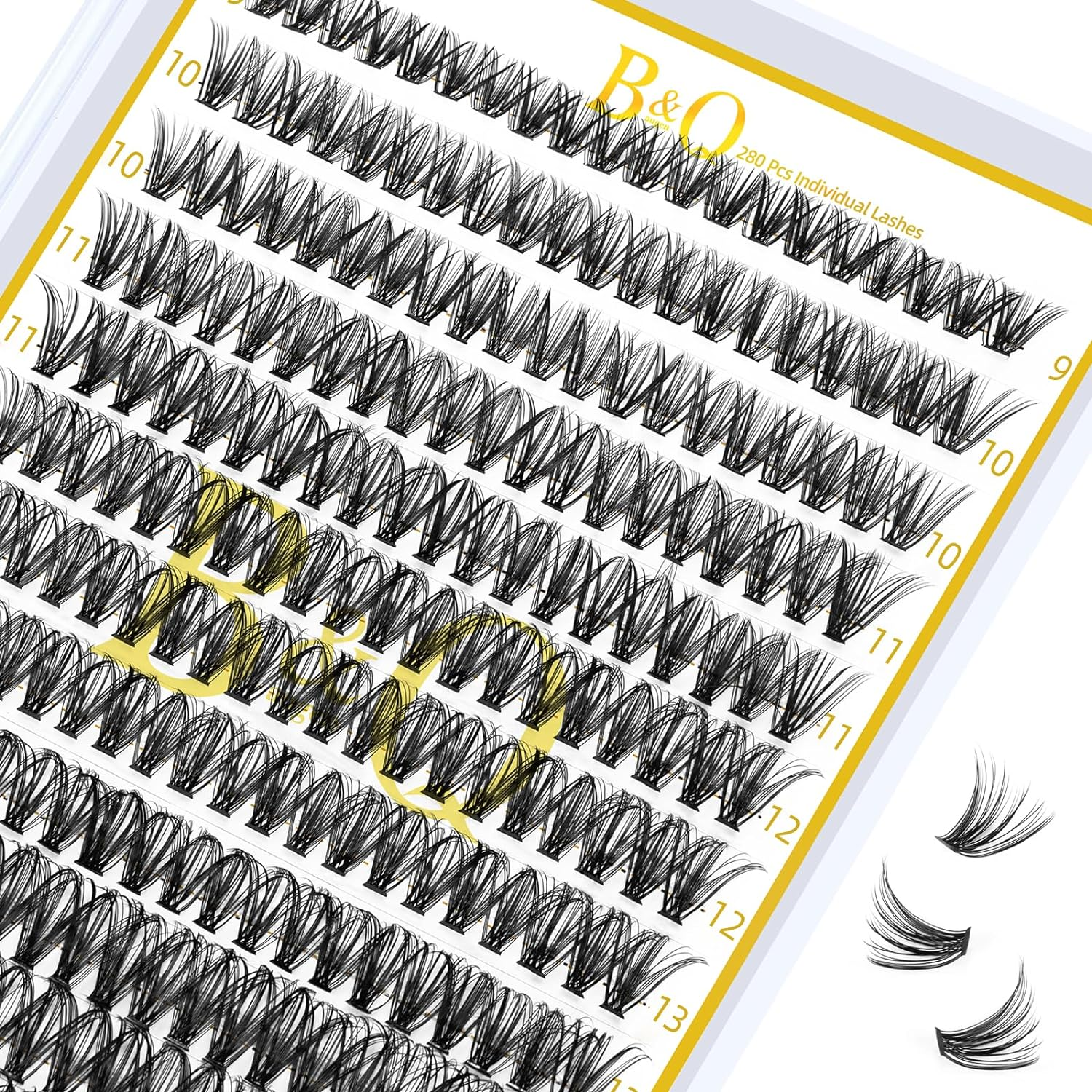 Lash Clusters 40D-9-16MIX Cluster Lashes 280Pcs Eyelash Clusters Lashes C Curl Individual Lashes Cluster False Eyelash 0.07C Lash Extensions DIY Eyelash Extensions at Home (40D-0.07C,9-16MIX) image number 3