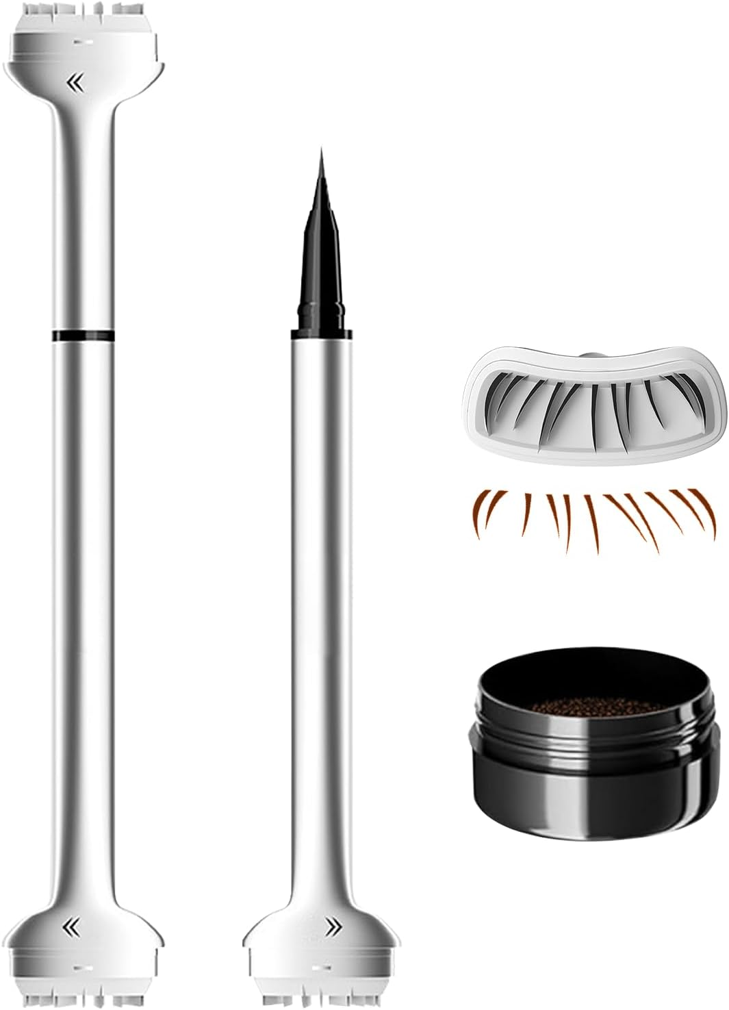 WALULAN 2-In-1 Waterproof Sweatproof Eyeliner,Lower Lash Stamp, Silicone Eyelash Stamp, Lower Eye Makeup Tool