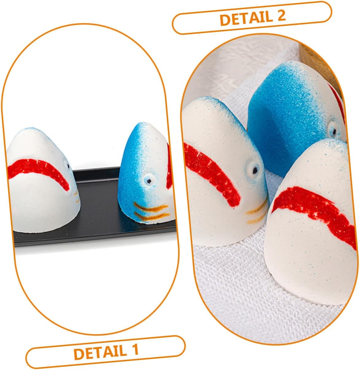 COLLBATH 3Pcs Shark Bath Salt Bomb Bathing Bomb Natural Sea -Friendly Fragrance for Relaxation