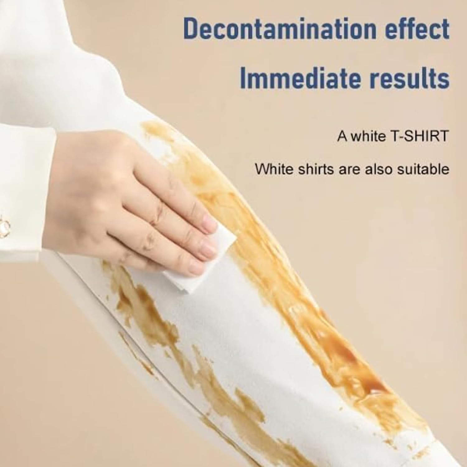 Stain Removal Wet Wipes | No-Wash Stain Remover for Clothes | Portable Individually Wrapped Cloth Towel for Clothes Shoes Bathroom Home Hotel Gym