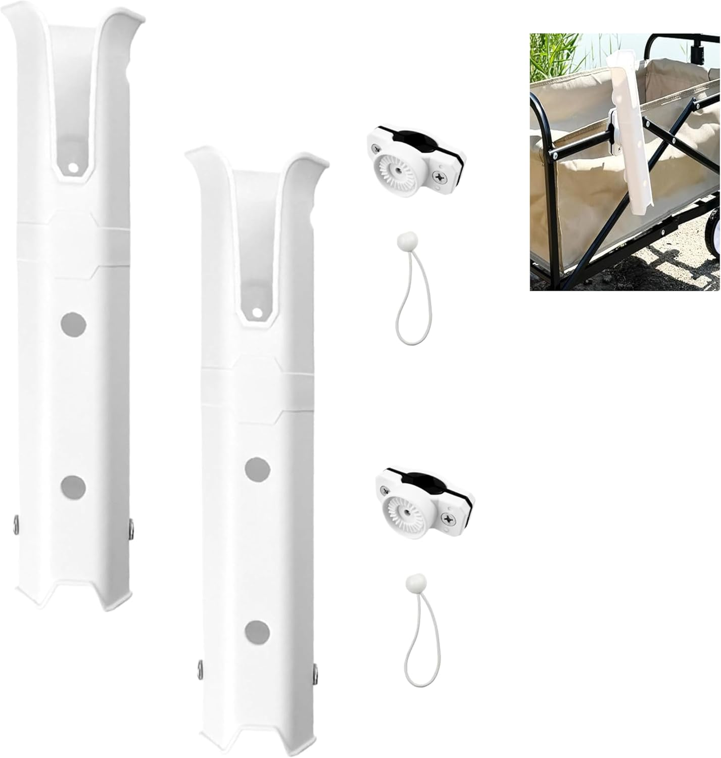 2-Pack Rotatable Fishing Rod Holders with Adjustable Mount Clamp - Compatible with Bike Racks, Boats, Kayaks, Motorcycles & Carts (Fishing Chair/Bicycle Accessories)