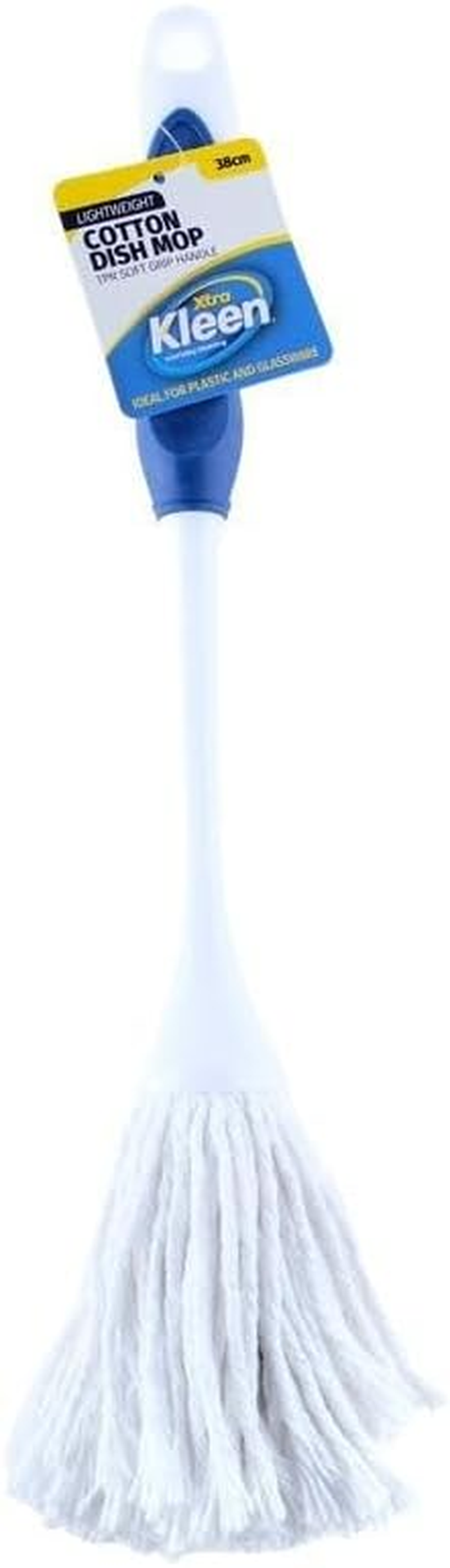 Dish Mop Cotton Head with TPR and Plastic Handle, 38 Cm Size