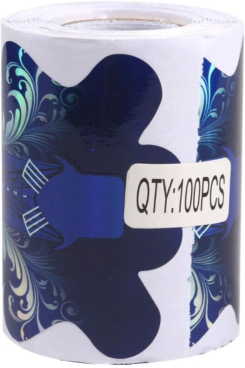 Fingerangel 100PCS Stiletto Nail Tips Laser Blue Nail Forms Gel Polish Extension Forms Acrylic Tips Nail Art Decoration DIY Nail Gel Curl image number 5