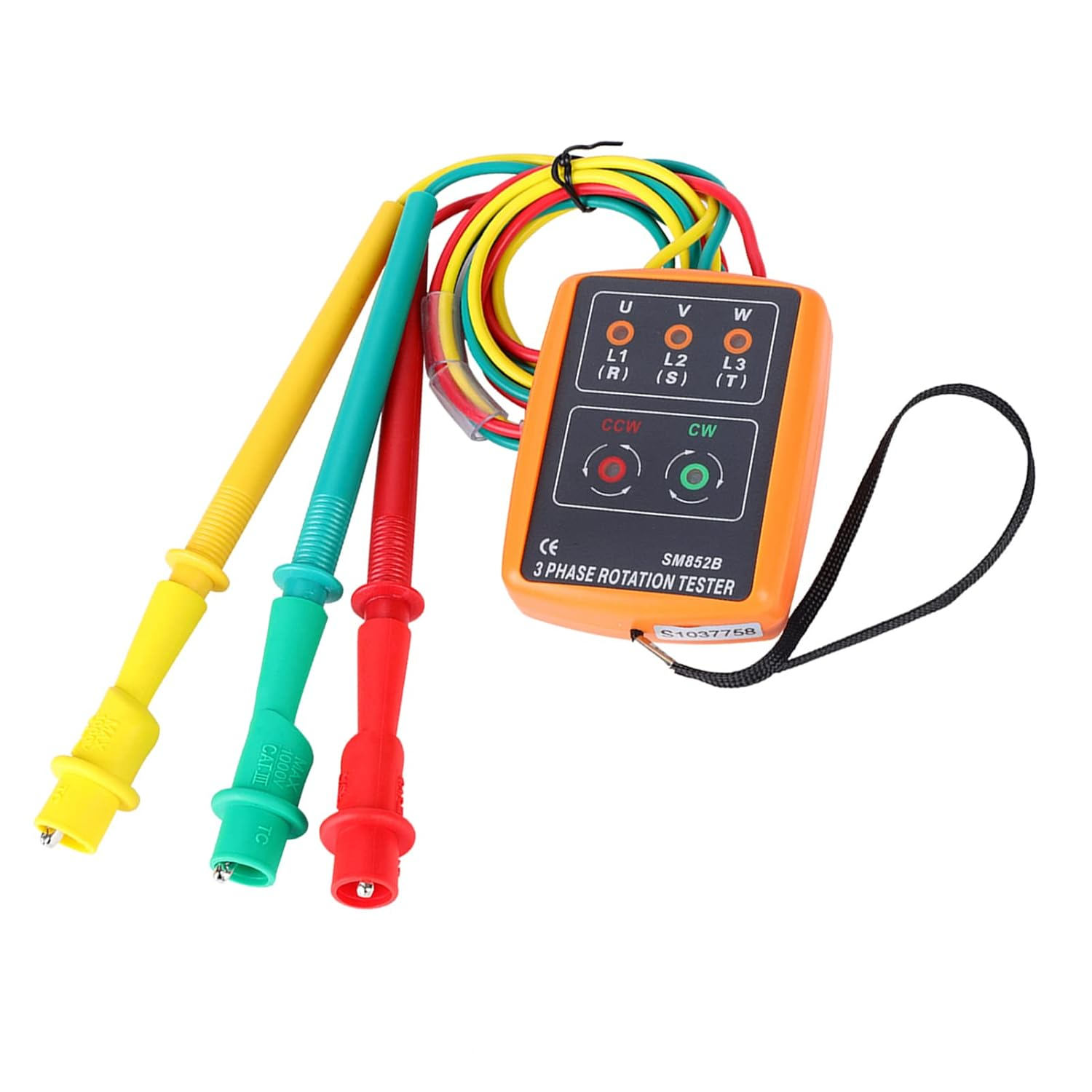 SM-852B Three-Phase Sequence Tester 60V~600V, Three-Phase Tester AC Sequence Order Rotation Indicator Tester 20Hz-400Hz image number 2