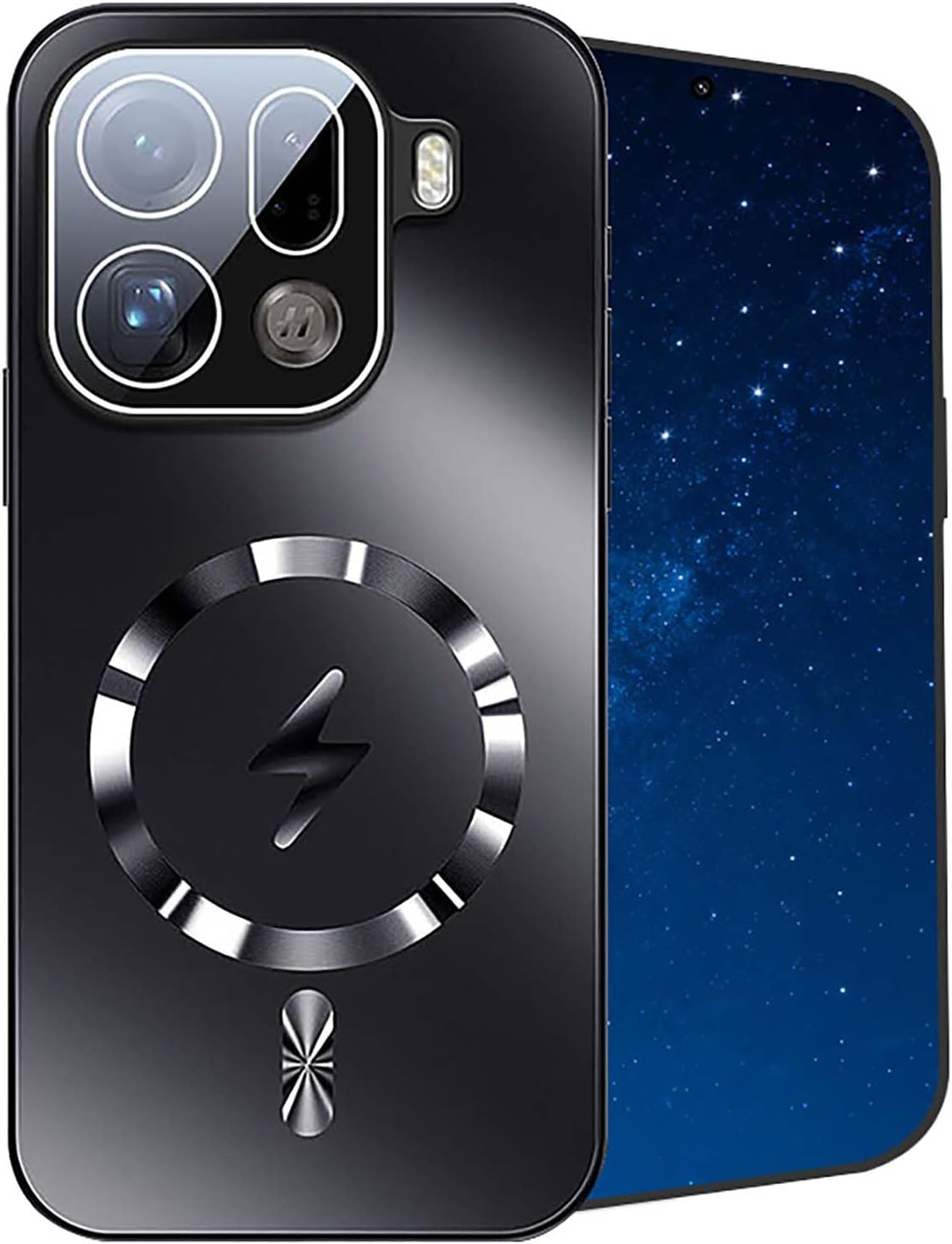 BORYA Magnetic Case for Oppo Find X9 Pro 5G, Matte Back and Uterassisted Wireless Charging with Lens Film, Military Shockproof Slim Protective Case - Black