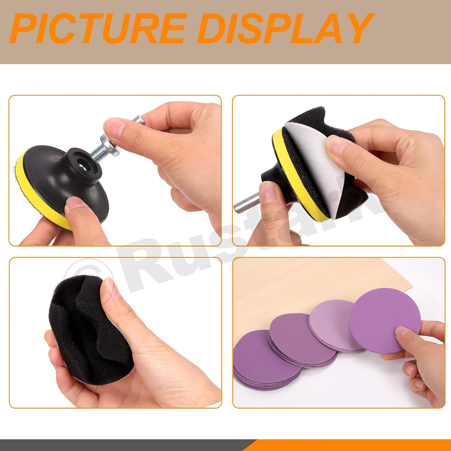 31Pcs 3 Inch/75Mm Car Headlight Restoration Kit, Heavy Duty Car Headlights Polishing Sanding Discs, Headlights Lens Cleaner and Restorer with Scouring Pads for Automotive DIY Polishing