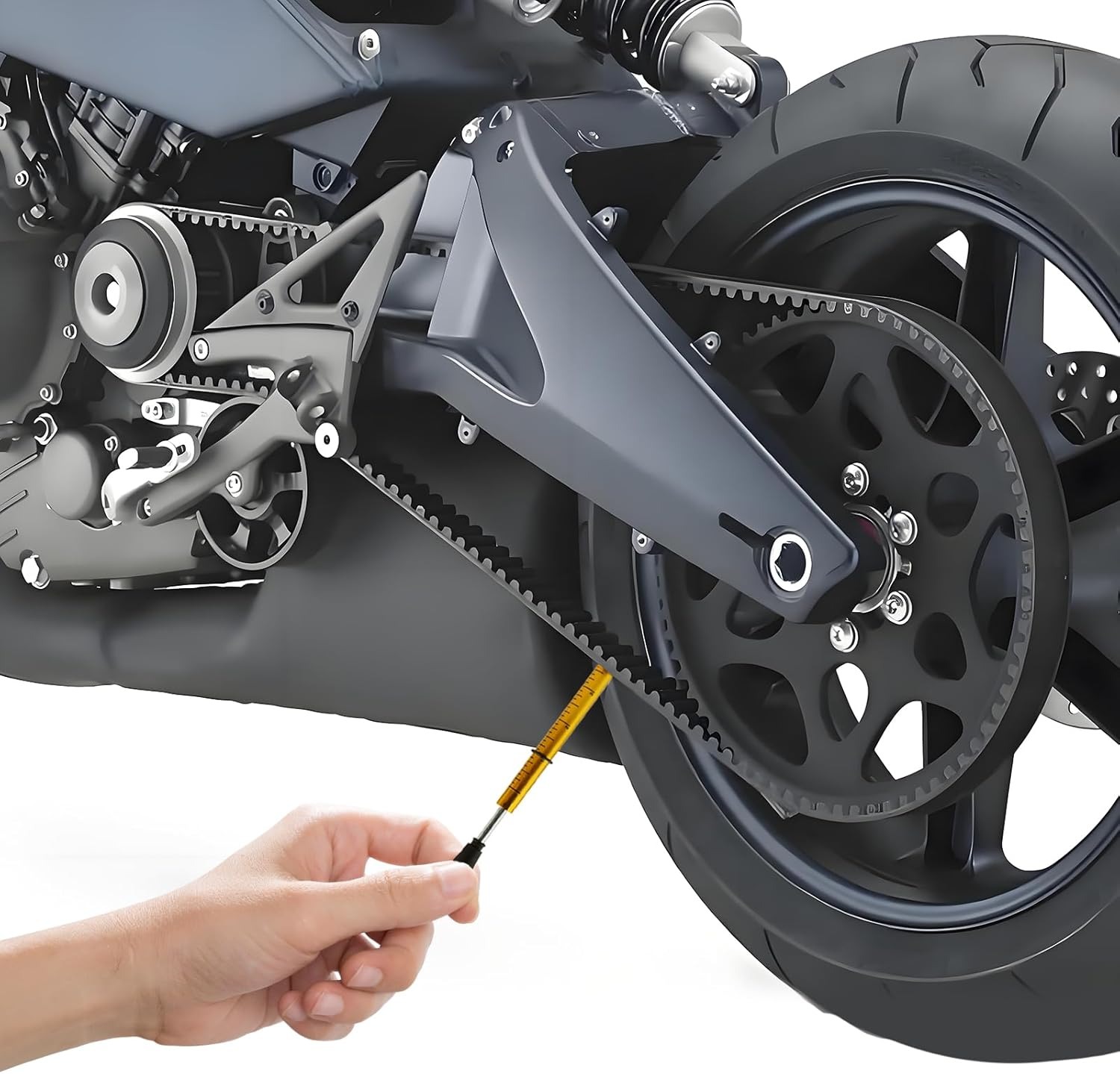 Belt Tension Gauge, 10 Lb Drive Belt Tensioner Tool Universal Tensioner Belt Tension Gauge with L Shaped Pad for Adjusting Belts or Repairing Wheels image number 5