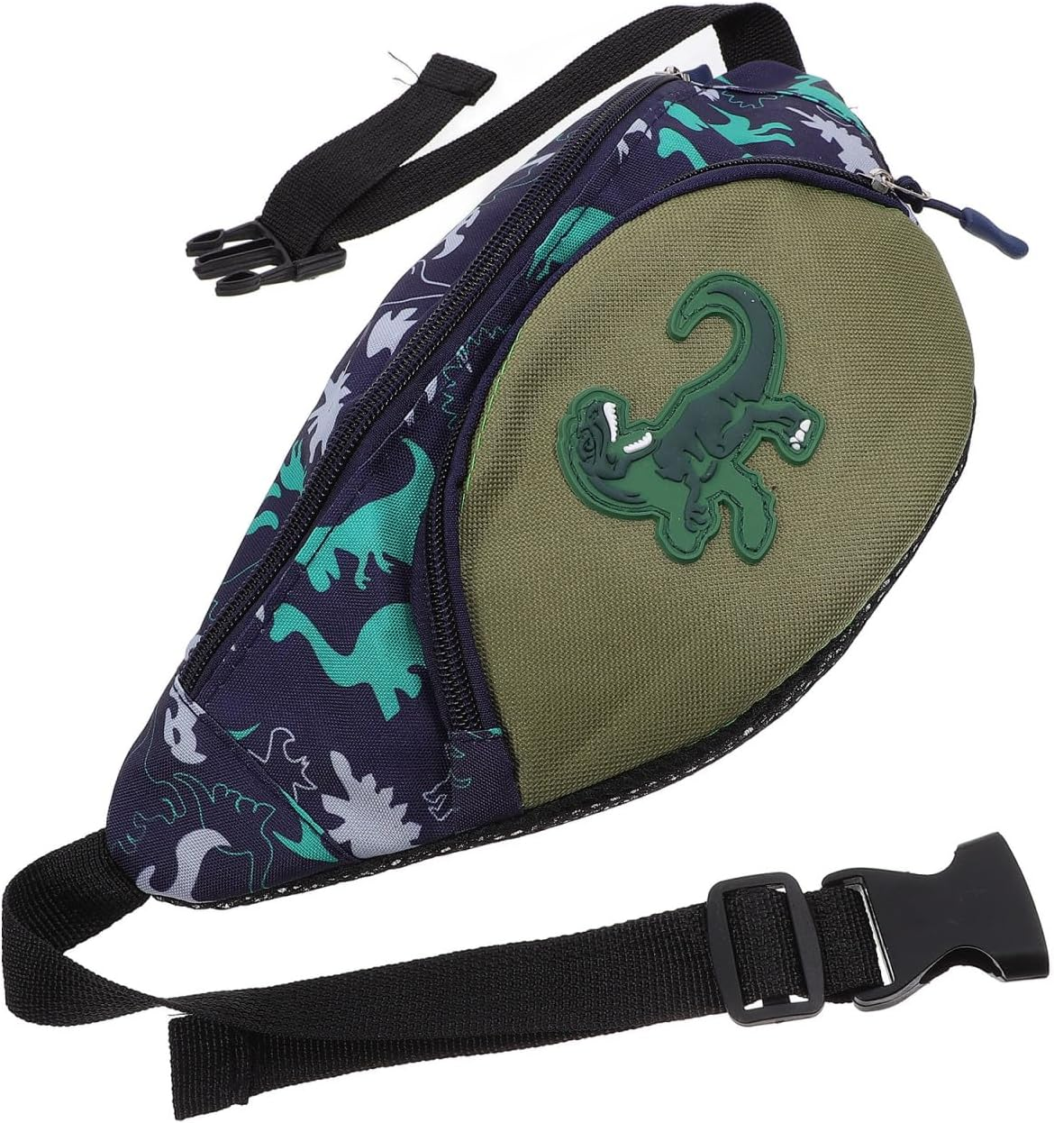 Kichvoe Dinosaur Waist Pack for Kids Adjustable Crossbody Chest Pouch Lightweight Portable Shoulder Bag for Children Outdoor Activities Travel and School Green image number 2
