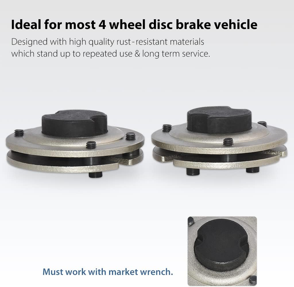 FIRSTINFO F3298B Universal 2&3 Pin Adjustable Auto Disc Brake Pad Caliper Piston Wind/Rewind Back Replacement Tool, Work with Market Wrench