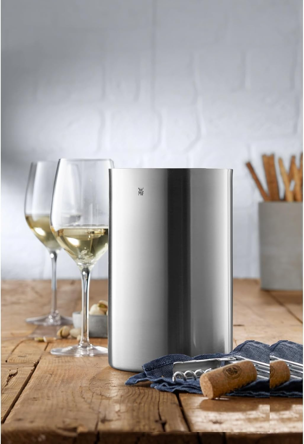 WMF Clever&More Champagne Wine Cooler Stainless Steel 19.5 Cm Bottle Cooler Double Walled Keeps Cooler Longer Champagne Cooler Wine Cooler Ice Cube Tray Matte image number 3